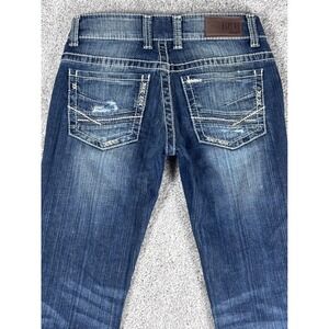 BKE Denim‎ Culture Jeans Womens 26 R Distressed Boot Cut Dark Wash